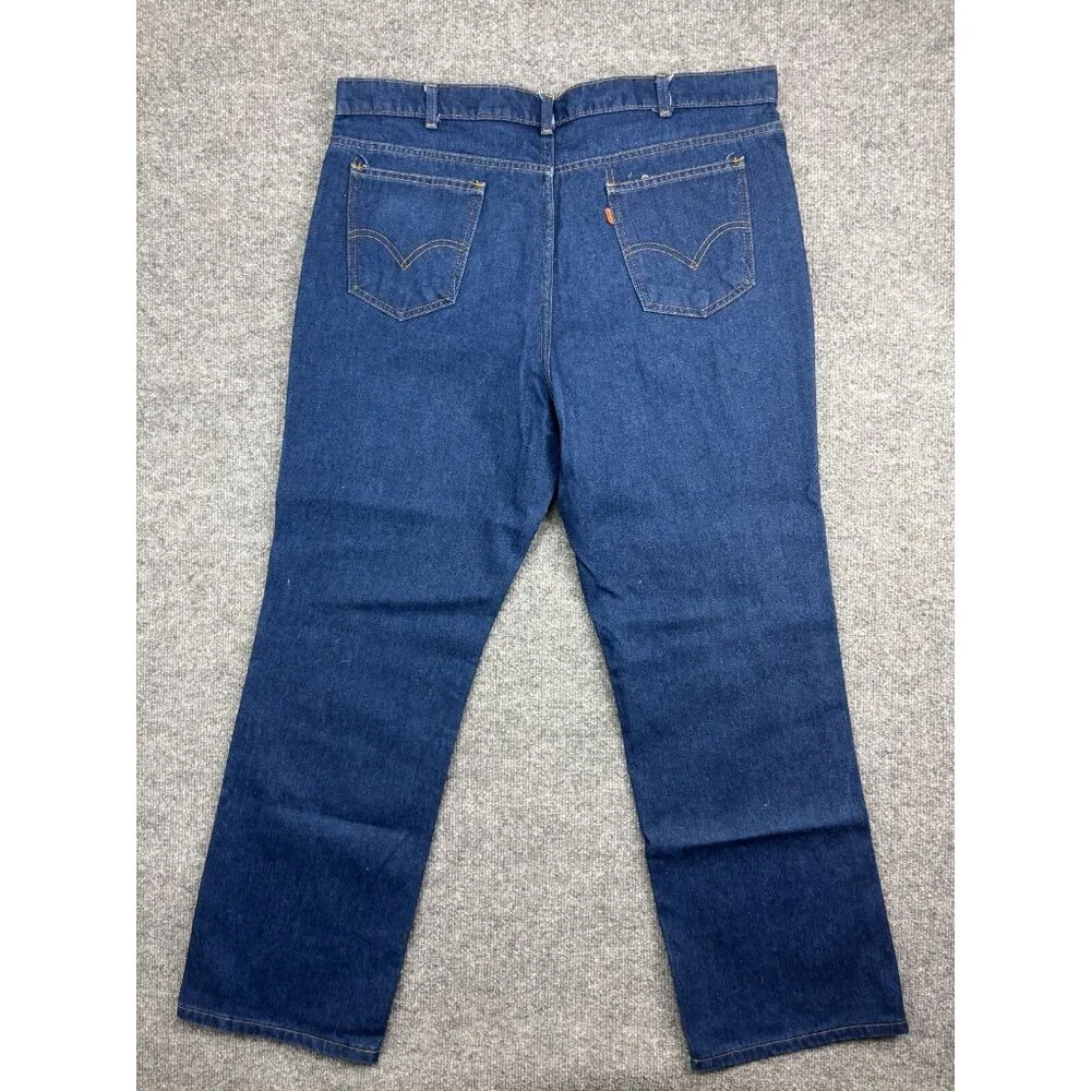 Vintage Levi's 841 Orange Tab Jeans Men's W40 x L30‎ Dark Blue 70s Work Pant